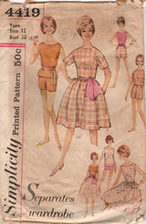 1960's Simplicity Blouse, Skirt, Sash, Top and Shorts Pattern - Bust 32" - No. 4419