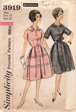 1960's Simplicity Button Up Fit and Flare Dress pattern with Kimono Sleeves - Bust 32" - No. 3919