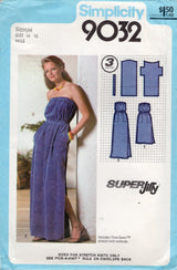 1960's Simplicity SUPER JIFFY Strapless Dress Pattern - Bust 36-38" - No. 9032
