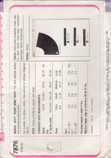 1970's Simplicity JIFFY Wrap Skirt Pattern - Bust 28-30" - No. 7876