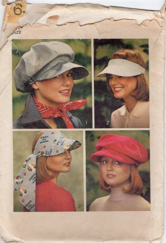 1970’s Simplicity Hat and Visor Pattern - One Size - No. 6430