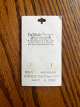 1980’s La Mode Navy Blue Marbled Plastic Button - Set of 4 - 1/2” - on card