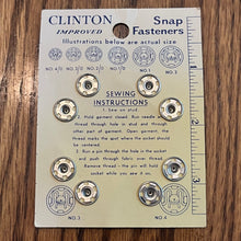 1970's Clinton Metal Snaps - Silver tone - Size 2 - NOS