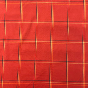 1970/80’s  Red, Yellow and Black Plaid - Cotton blend - BTY