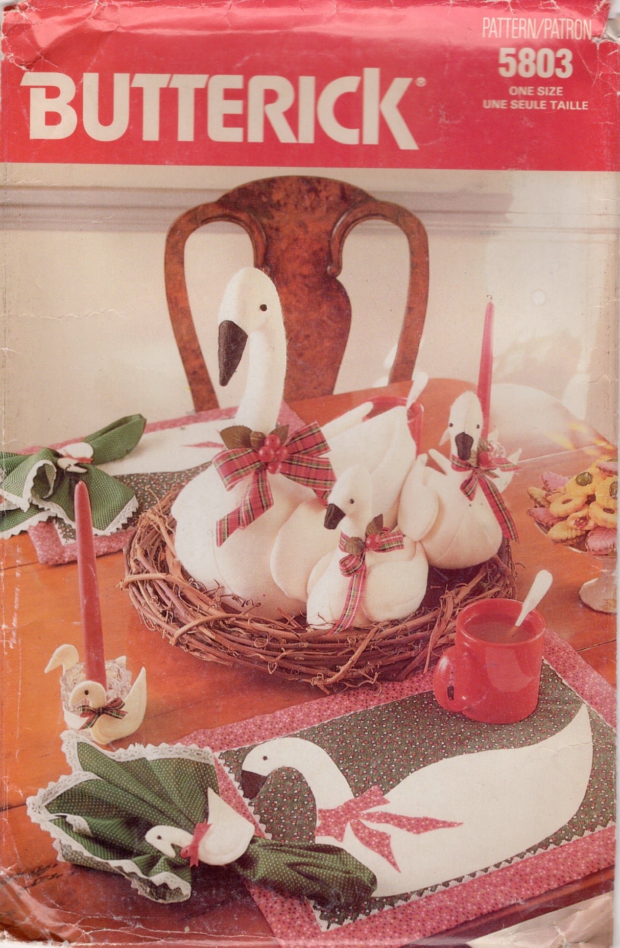 1980's Butterick Christmas Geese Crafts pattern -  No. 5803
