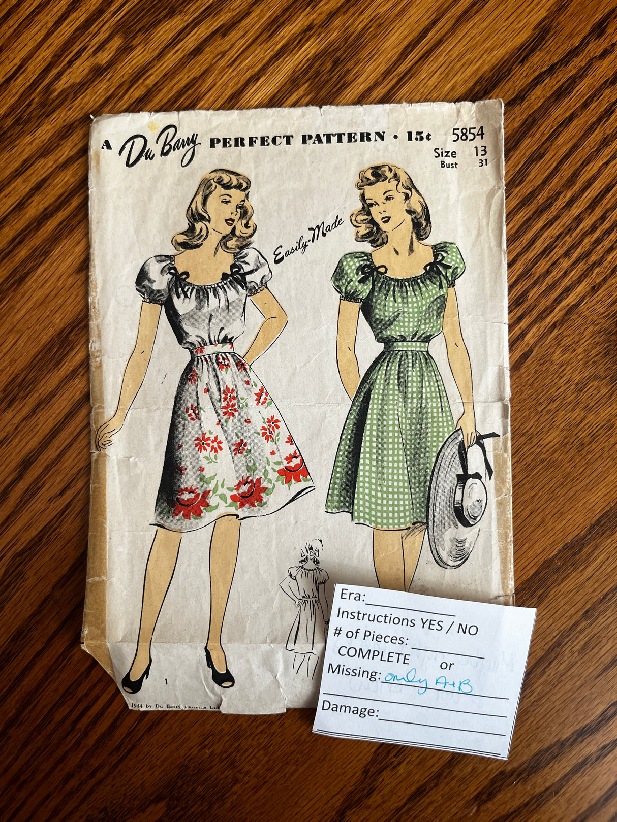Vintage Pattern LOT of 10 INCOMPLETE patterns- 1940-70’s