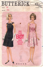 1960's Butterick One-Piece Shift Dress Pattern with Jeweled Neckline - Bust 32" - No. 4159