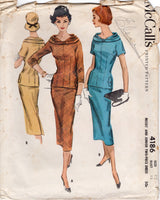 1950’s McCall's Two Piece Dress with Draped Collar and Neck Band - Bust 32” - No. 4186