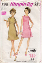 1960's Simplicity One Piece "Simple To Sew" Jiffy Dress - Bust 37" - No. 8159