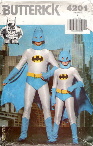 1980's Butterick Very Easy Adult Batman Costume- Chest 30-40