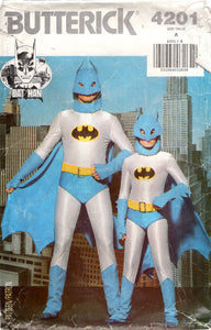 1980's Butterick Very Easy Adult Batman Costume- Chest 30-40" - No. 4201