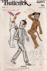 1970's Butterick Child's Astronaut, Bunny or Leopard Costume Pattern - Chest 23" - 4 yrs - No. 6295