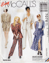 1990's McCall's Skirt, Pants, Shorts, Top and Unlined Jacket Pattern - Bust 36-40" - No. 7076