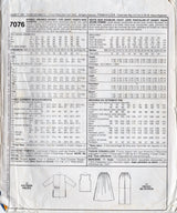 1990's McCall's Skirt, Pants, Shorts, Top and Unlined Jacket Pattern - Bust 36-40" - No. 7076
