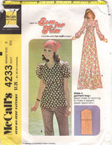 1970's McCall's Maxi Dress and Top Pattern with Puff or Long Sleeves - Bust 31.5" - No. 4233