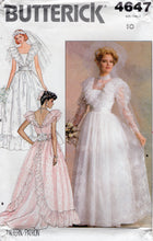 1980's Butterick Wedding Dress Pattern, Large Ruffle and Leg of Mutton Sleeve Bridal Gown and Bridesmaid Dress Pattern - Bust 32.5" - no. 4647