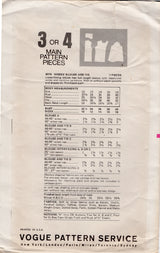 1970's Vogue Button Up Blouse Pattern with Long Sleeves and Tie - Bust 34" - No. 8376