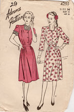 1940's Advance Shirtwaist Dress Patterns with Tucked Shoulders - Bust 32" - No. 4255