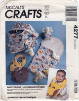 1980’s McCall's Baby's Accessories, Bibs, Stuffed Lamb, Rattles, Bunting, Diaper Bag - One Size - No. 4277