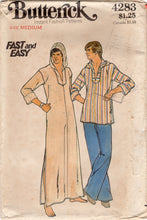 1970's Butterick Men's Pull-Over Hooded Caftan or Top Pattern - Chest 38-40" - No. 4283