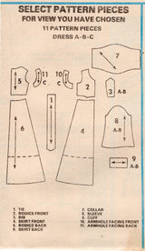 1970's McCall's Maxi or Midi Pullover Cowl Neck Dress or Tunic Pattern with or without Sleeves  - Bust 31.5-36" - No. 5627