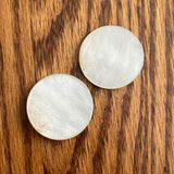 1970’s Large Mother of Pearl Shank Buttons - White - Set of 2 - 1 1/2"