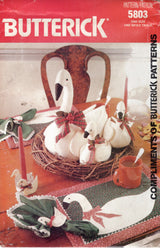 1980's Butterick Christmas Geese Crafts pattern - UC/FF -  No. 5803