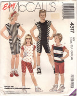 1980's McCall's Child's Pullover Top and Shorts Pattern - Chest 28.5-30-32" - No. 4317