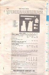 1960's Butterick Child's Coat Dress Pattern with Patch Pockets - Chest 30" - No. 4614