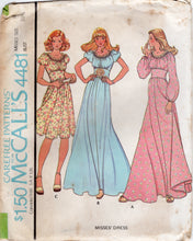 1970's McCall's Maxi or Midi Dress with Fitted Waist and Raglan Sleeves Pattern - Bust 31.5" - no. 4481