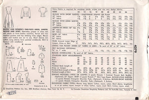 1950's Simplicity One Piece Jumper Dress Pattern and Blouse - Bust 32" - No. 4379