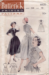 1950's Butterick Casual Dress and Fitted Coat Pattern - Bust 34" - No. 6530