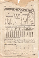 1940's Butterick Two Piece Suit with Large Peplum Pattern - Bust 32" - No. 4380