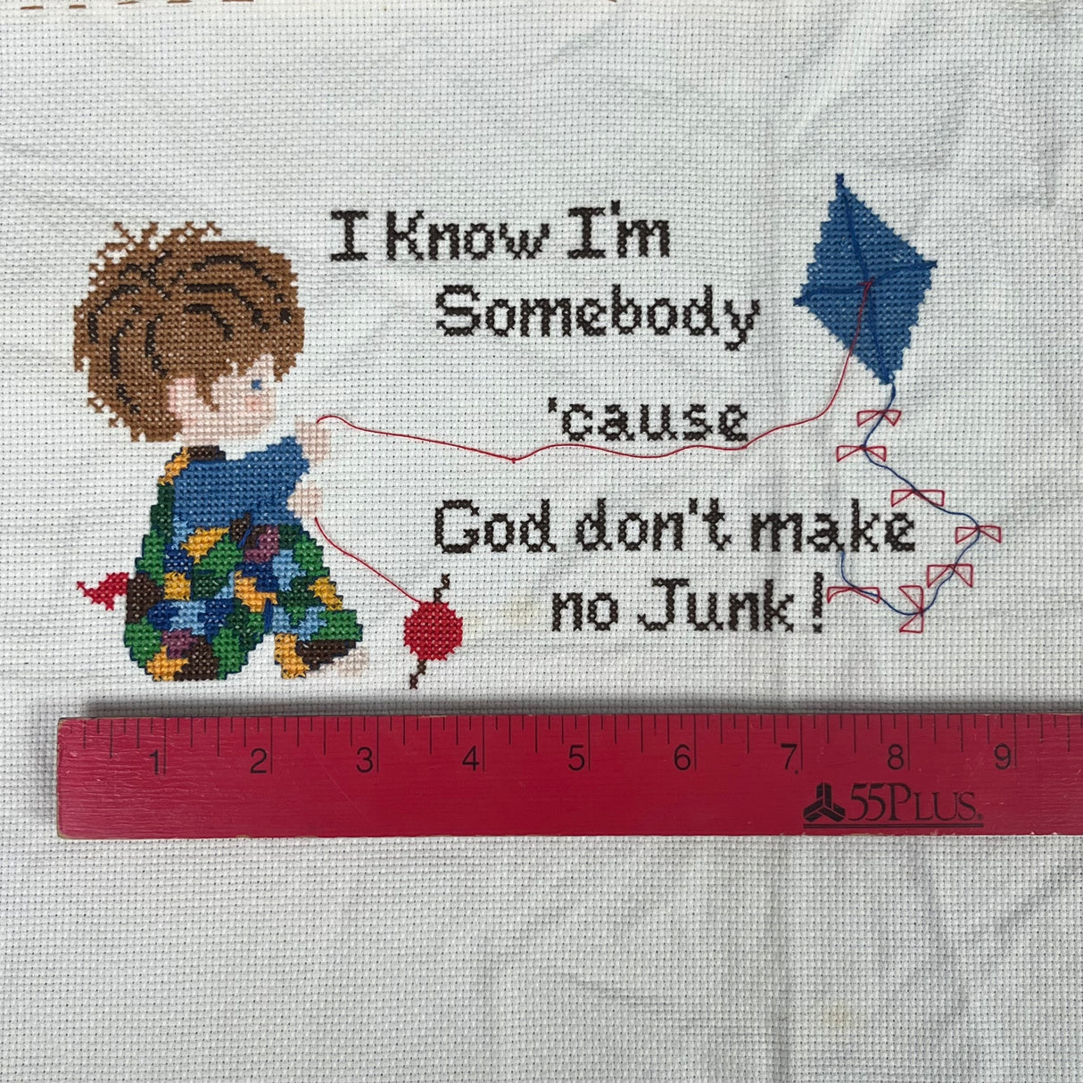 1970’s I Know I’m Somebody Completed Cross stitch