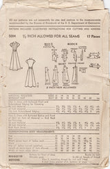 1940's Advance Shirtwaist Dress with Hip Pockets Pattern - Bust 34" - No. 5084