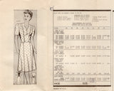 1940's Anne Adams Modified Sweetheart Neckline Dress Pattern - Bust 38" - No. 4430