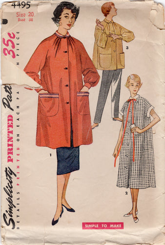1950's Simplicity Smock pattern in Three Lengths - Bust 38