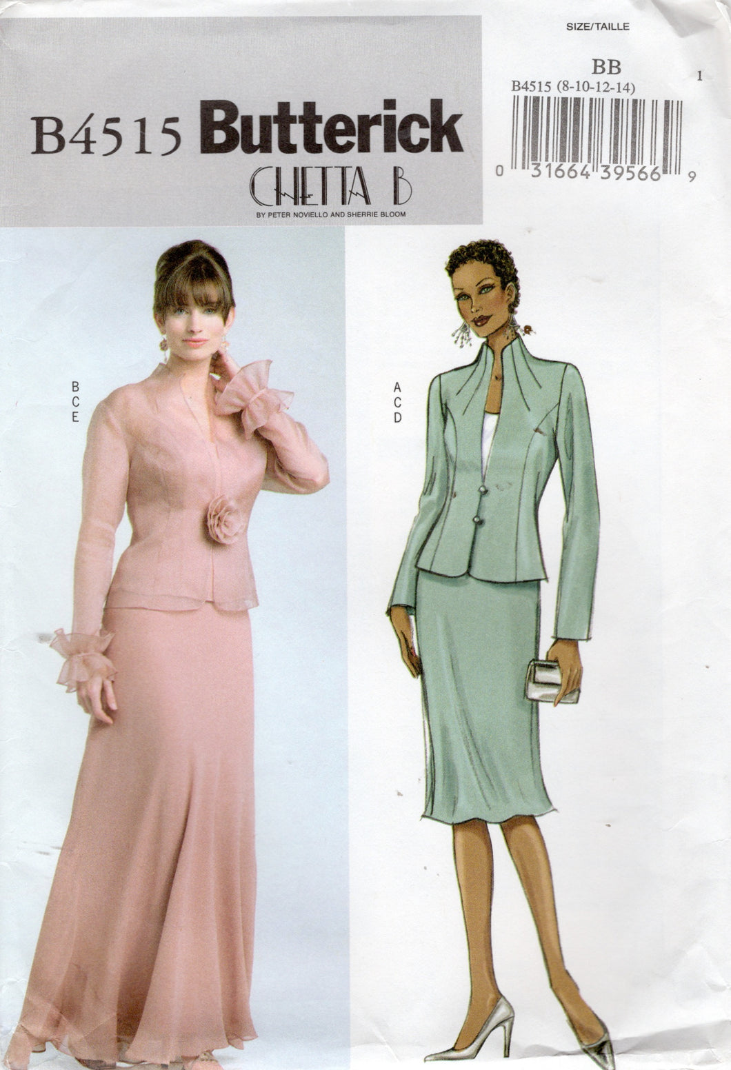 2000's Butterick Princess Line Fitted Jacket, Top and Skirt Pattern - Chetta B - Bust 31.5-36