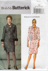 2000's Butterick Princess Line Fitted Jacket and Straight Line Skirt Pattern - Maggy London - Bust 31.5-36" - No. 4656