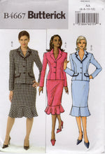 2000's Butterick Princess Line Jacket and Fishtail Skirt Pattern - Bust 30.5-34" - No. 4667