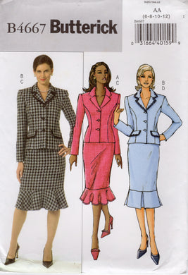 2000's Butterick Princess Line Jacket and Fishtail Skirt Pattern - Bust 30.5-34