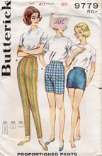 1960's Butterick Proportioned Cigarette Pants, Jamaica Shorts and Shorts - Waist 30" - No. 9779