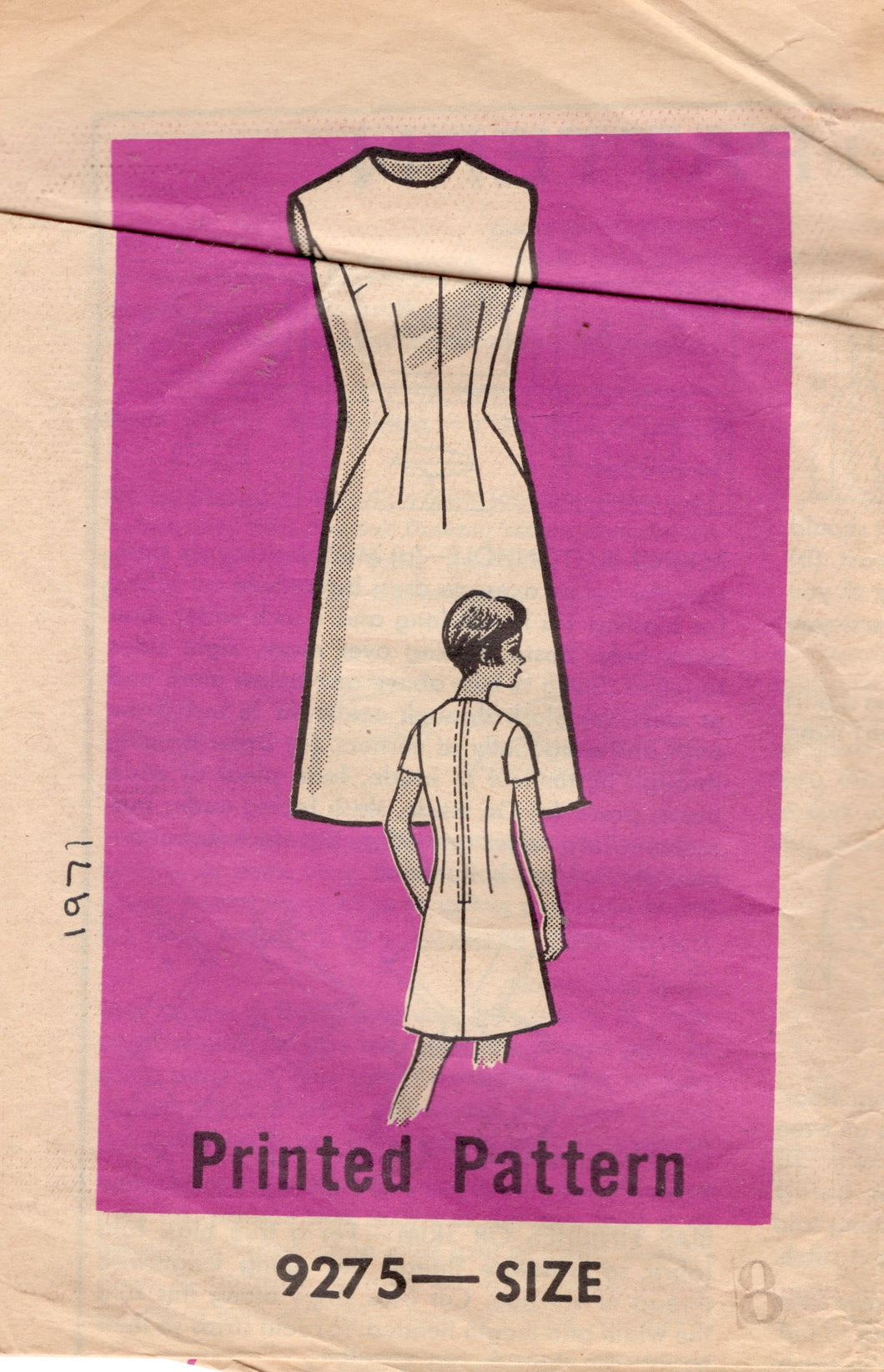 1970's Marian Martin Sheath Dress Pattern with Side Accent Panels - Bust 31.5