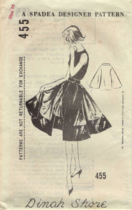 1960’s Spadea Dinah Shore OverSkirt with Large Trimmed hem Pattern - Waist 24” - No. 455