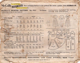 1950's McCall's Notched Neckline and Bow Accent Dress Pattern with Slim or Flared Skirt - Bust 34" - No. 4561