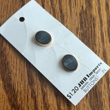 1980’s JHB Imports MOP style Buttons - Black and Gold tone  - 9/16" -  on card