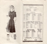 1940's Anne Adams Yoked Princess Line Dress Pattern - Bust 33" - No. 4567