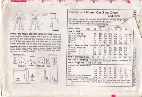 1960's Simplicity Fit and Flare Button Up Dress pattern - Bust 34" - No. 4589