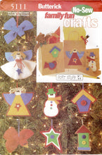 1990's Butterick Family Fun NO-SEW Christmas Crafts Pattern - UC/FF - No. 5111