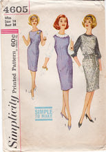 1960's Simplicity Sheath Dress and Blouse Pattern - Bust 34" - No. 4605